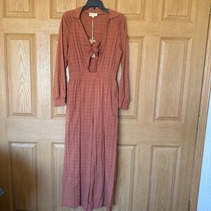 Listicle Terracotta Long Sleeve Dress